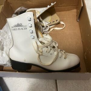 Lake Placid Women's White Lace-Up Figure Skate Boots